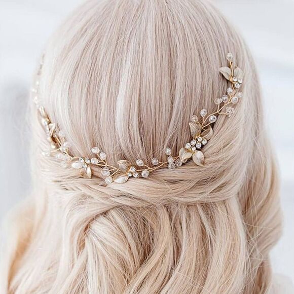 Elegant Gold Floral Hair piece K31 - Picture 1 of 5